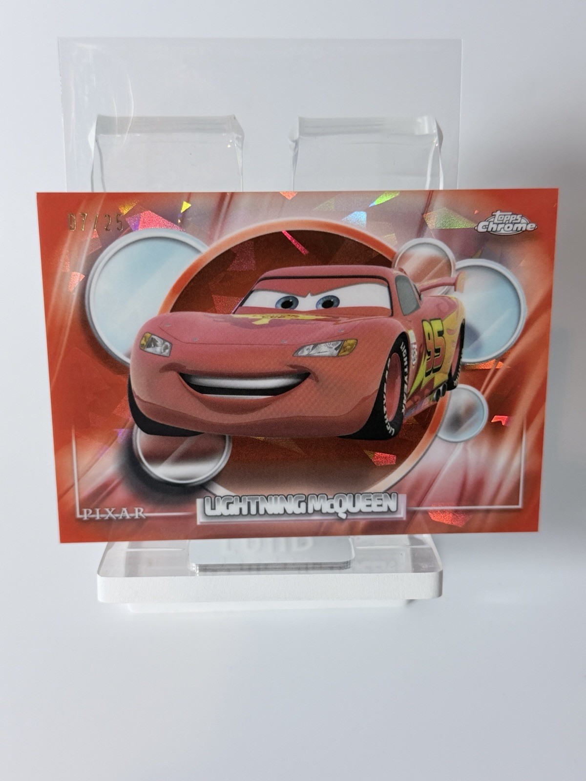 2026 Topps Chrome Sapphire Disney Lightning McQueen Orange Refractor #/25 Cars