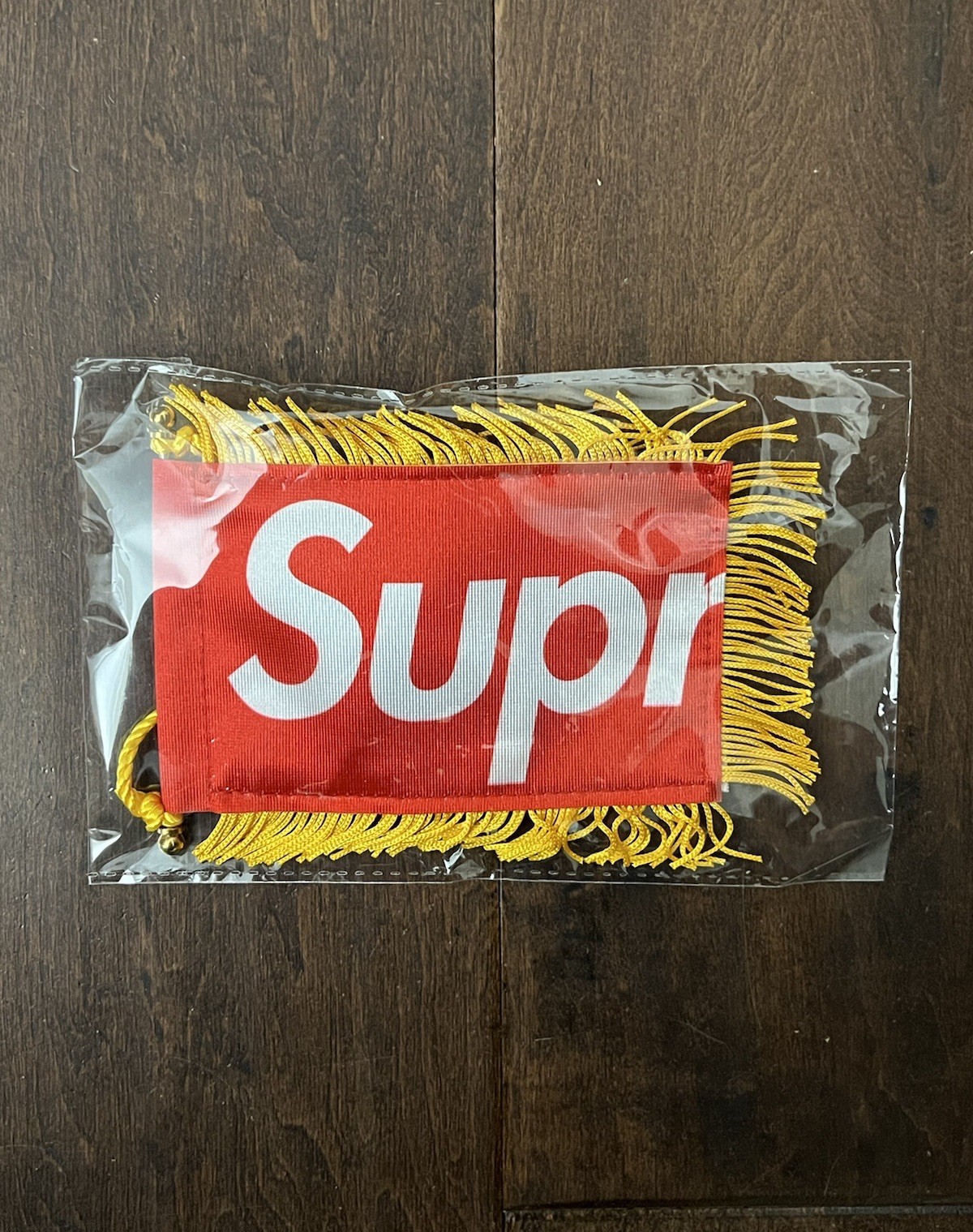 Supreme FW26 Box Logo Mini Flag With Gold Fringe Authentic Sealed New IN HAND