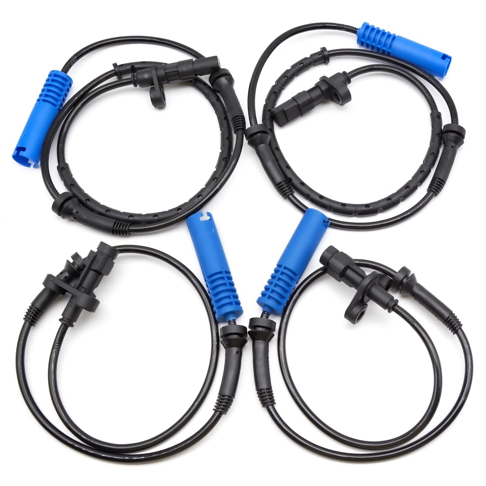 4pcs Front Rear Left & Right ABS Wheel Speed Sensors Compatible with BMW 525i...