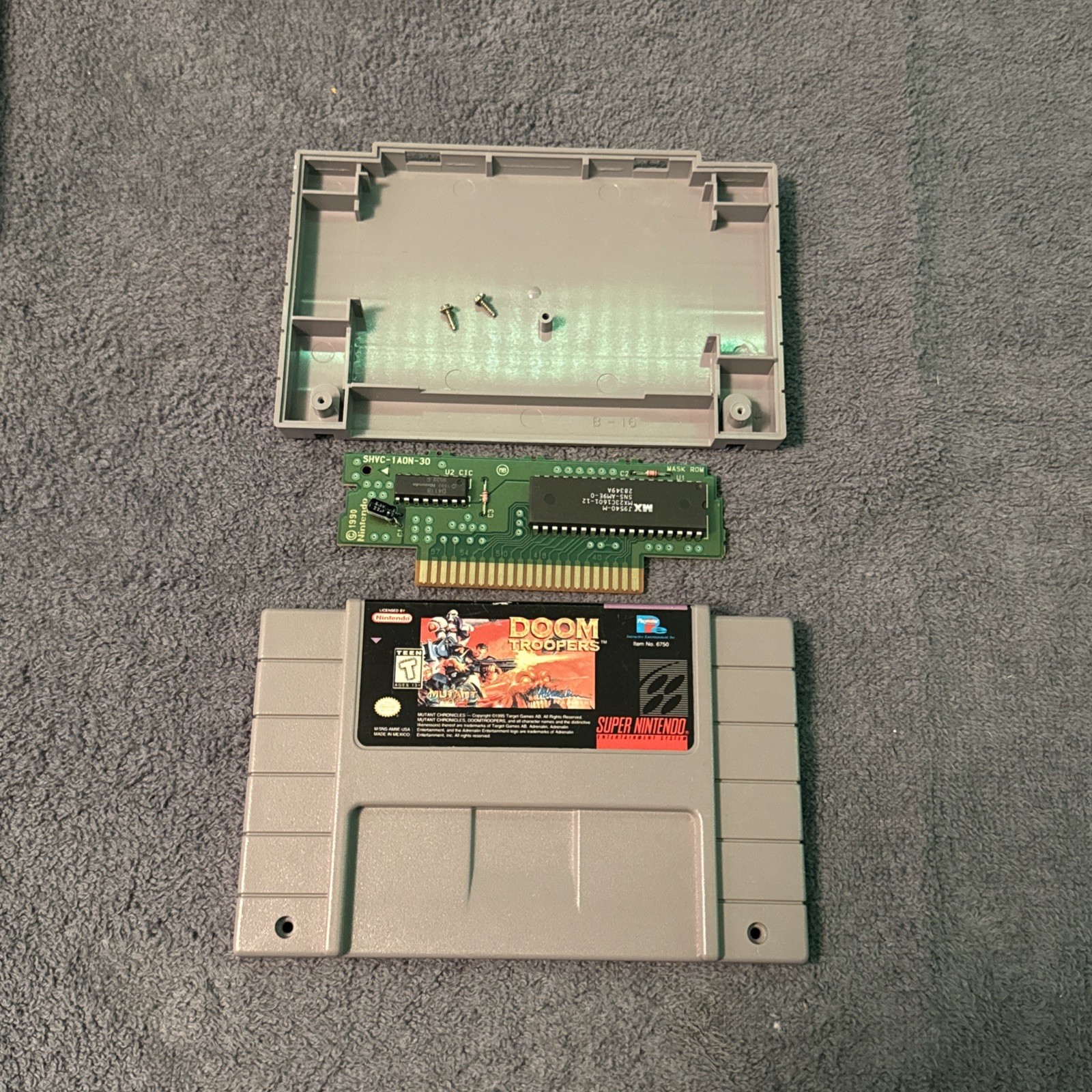 Doom Troopers Mutant Chronicles Super Nintendo SNES Game Cartridge SNS-AM9E-USA