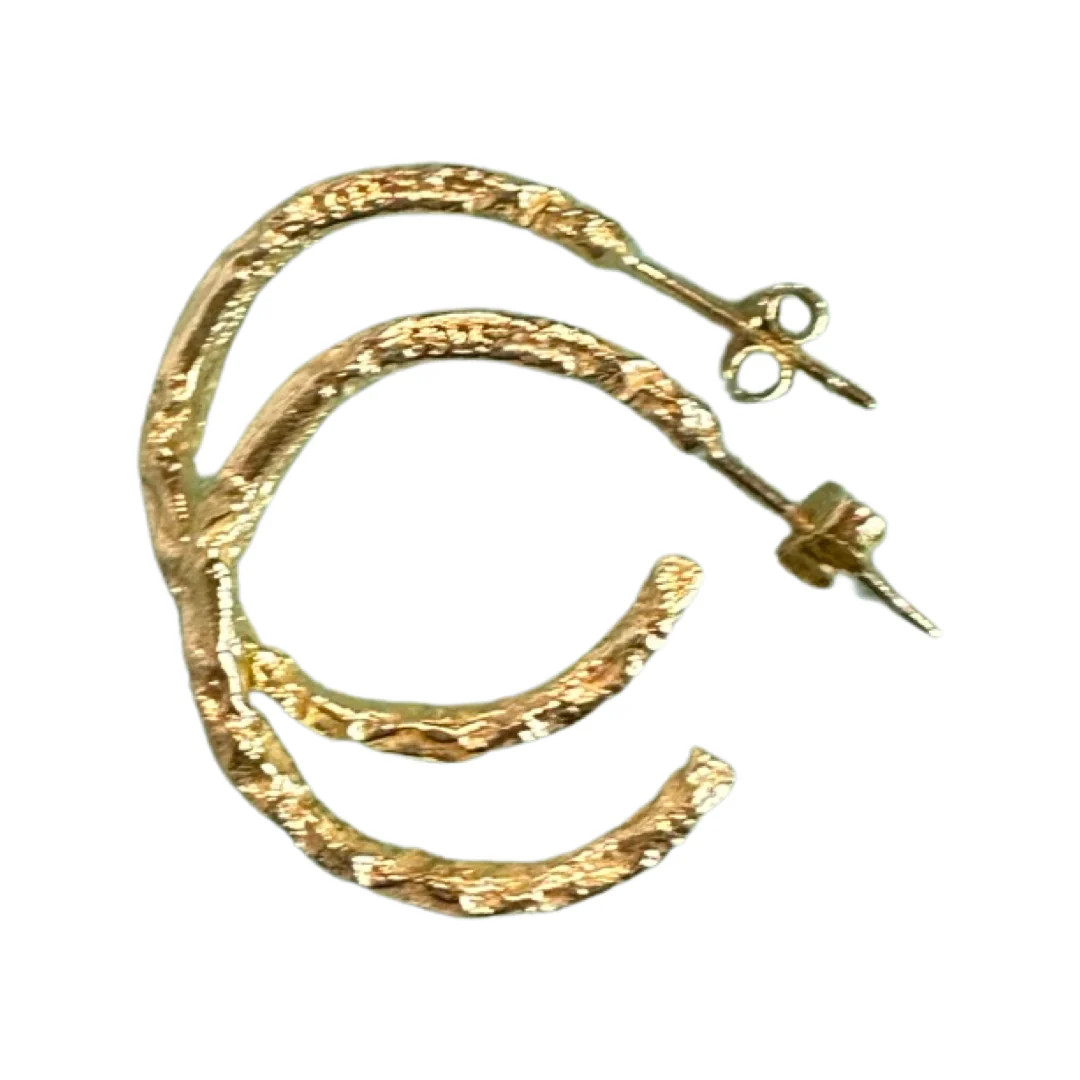 Thin Hammered Hoop Small