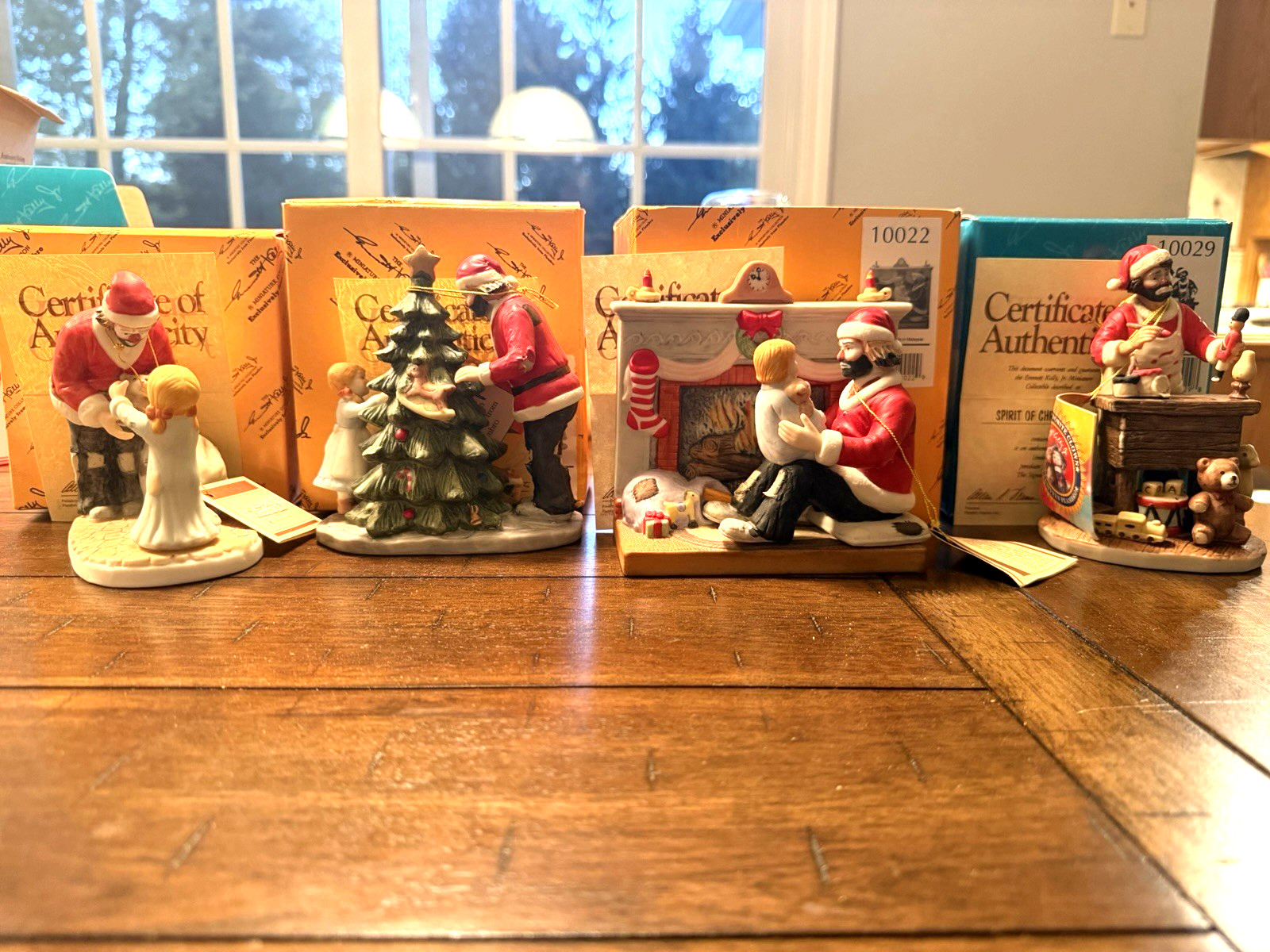 Vintage Emmett Kelly Jr Clown Miniature Collection Spirit of Christmas Lot Of 4