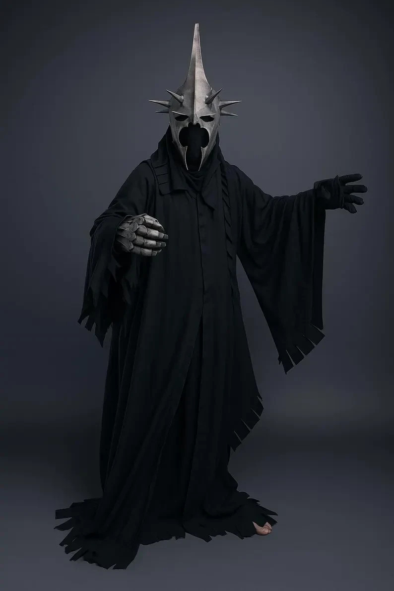 Ring Wraith Grim Reaper Dark  Rider Angmar King Cape Nazgul Costume
