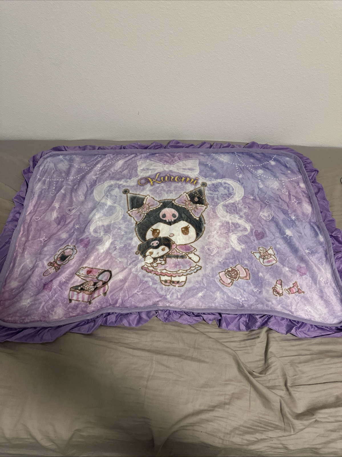 Sanrio Kuromi Winning Lottery Kuji Lap Blanket 100% polyester 2024 Japan