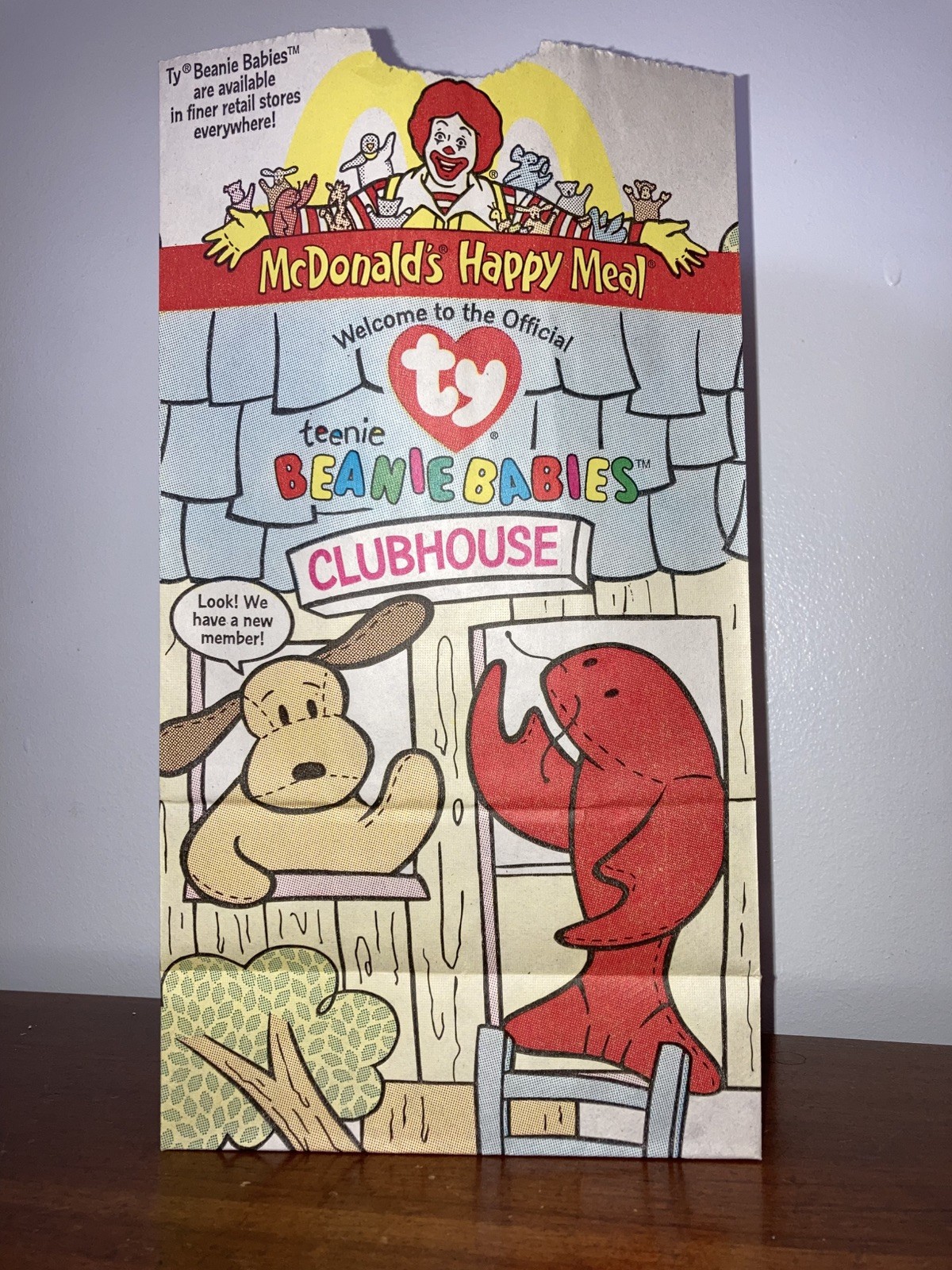 Vintage 1998 PAPER BAG McDonalds Happy Meal Promo TY Teenie Beanie Babies Unused