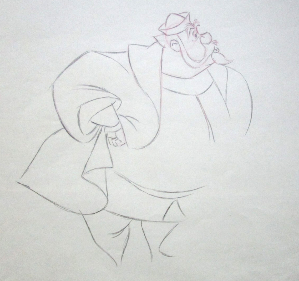 1959 SLEEPING BEAUTY KING HUBERT Walt Disney ORIGINAL PRODUCTION cel DRAWING