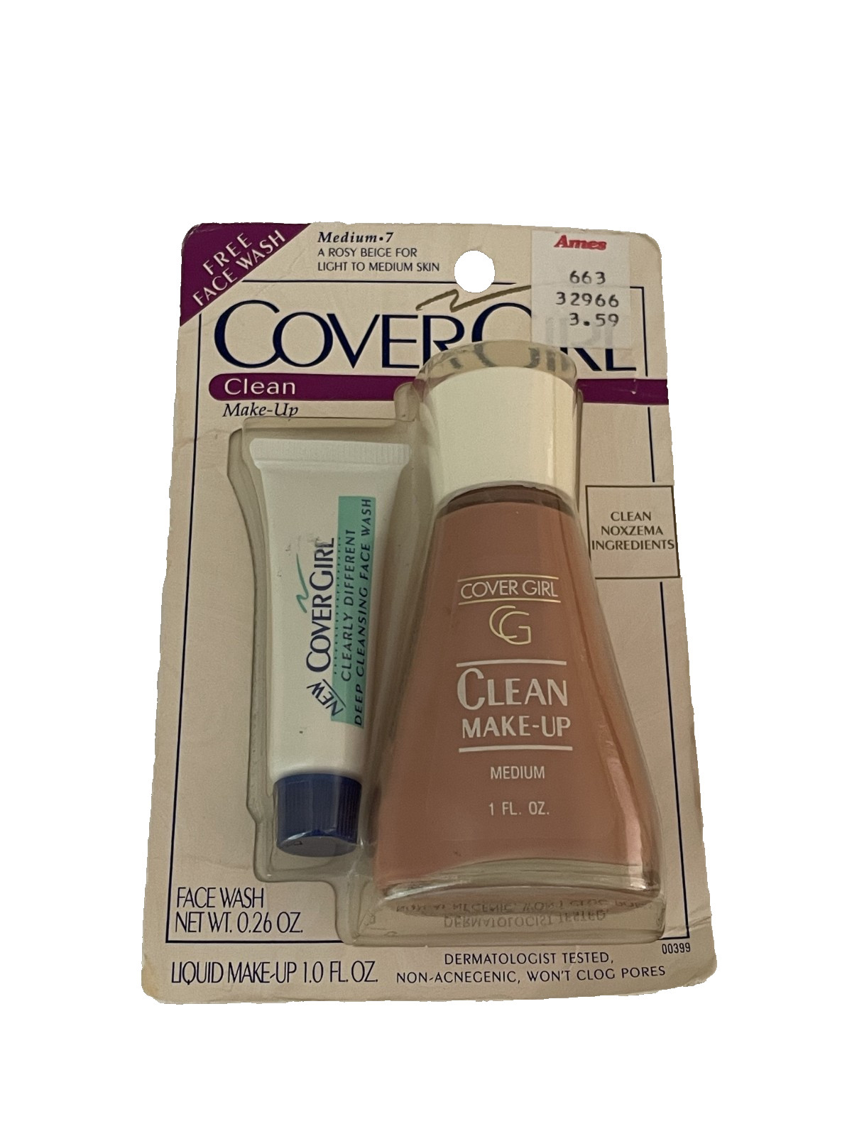 CoverGirl Clean Make-Up Medium Foundation W/ Sample Face Wash *90s Collectible