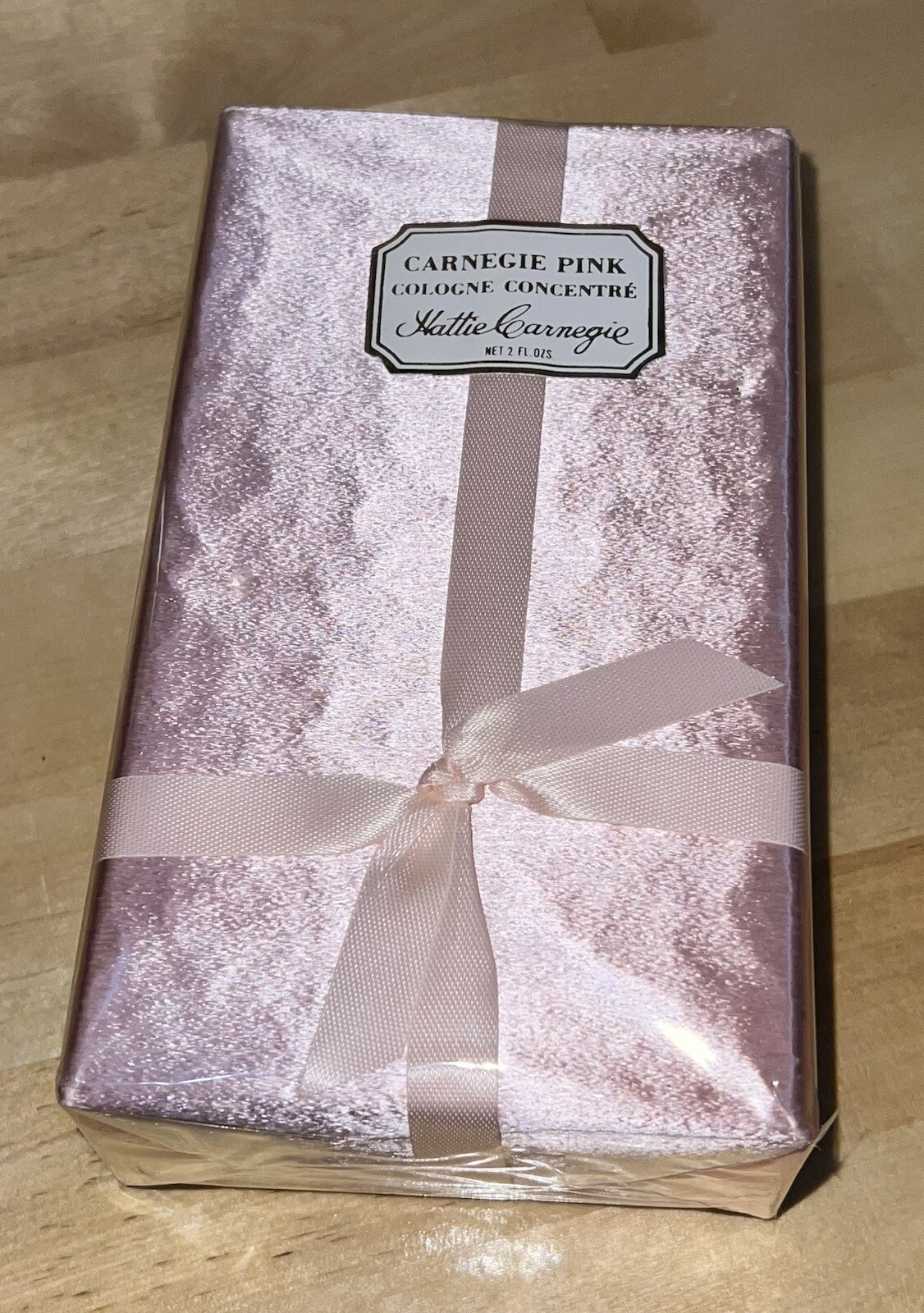 Vintage  Hattie Carnegie PINK COLOGNE SEALED Pink Bow with Foil Wrap 