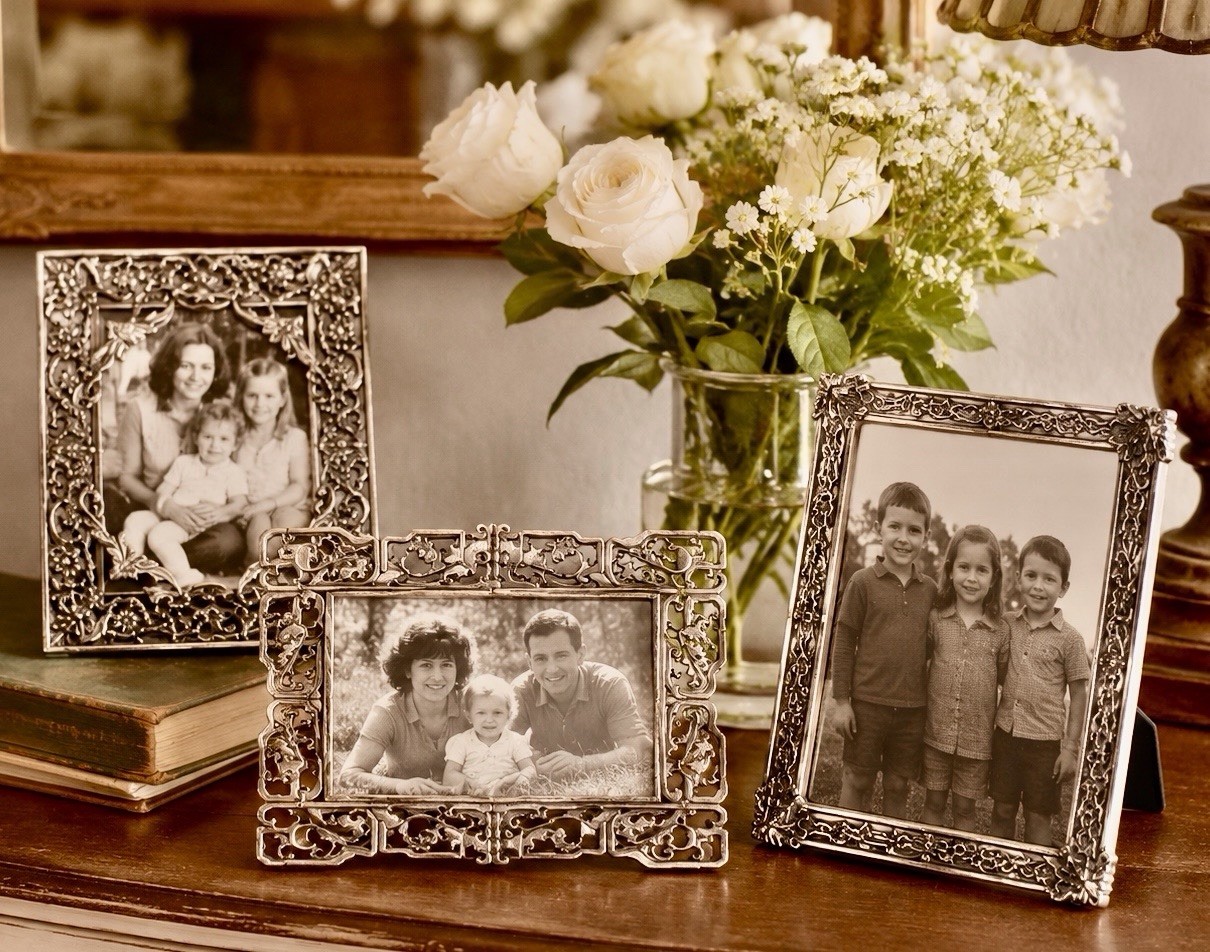 Lot of 3 Ornate Pewter Tone Metal Photo Frames 4x6, 6x4 & 5x7 NEW