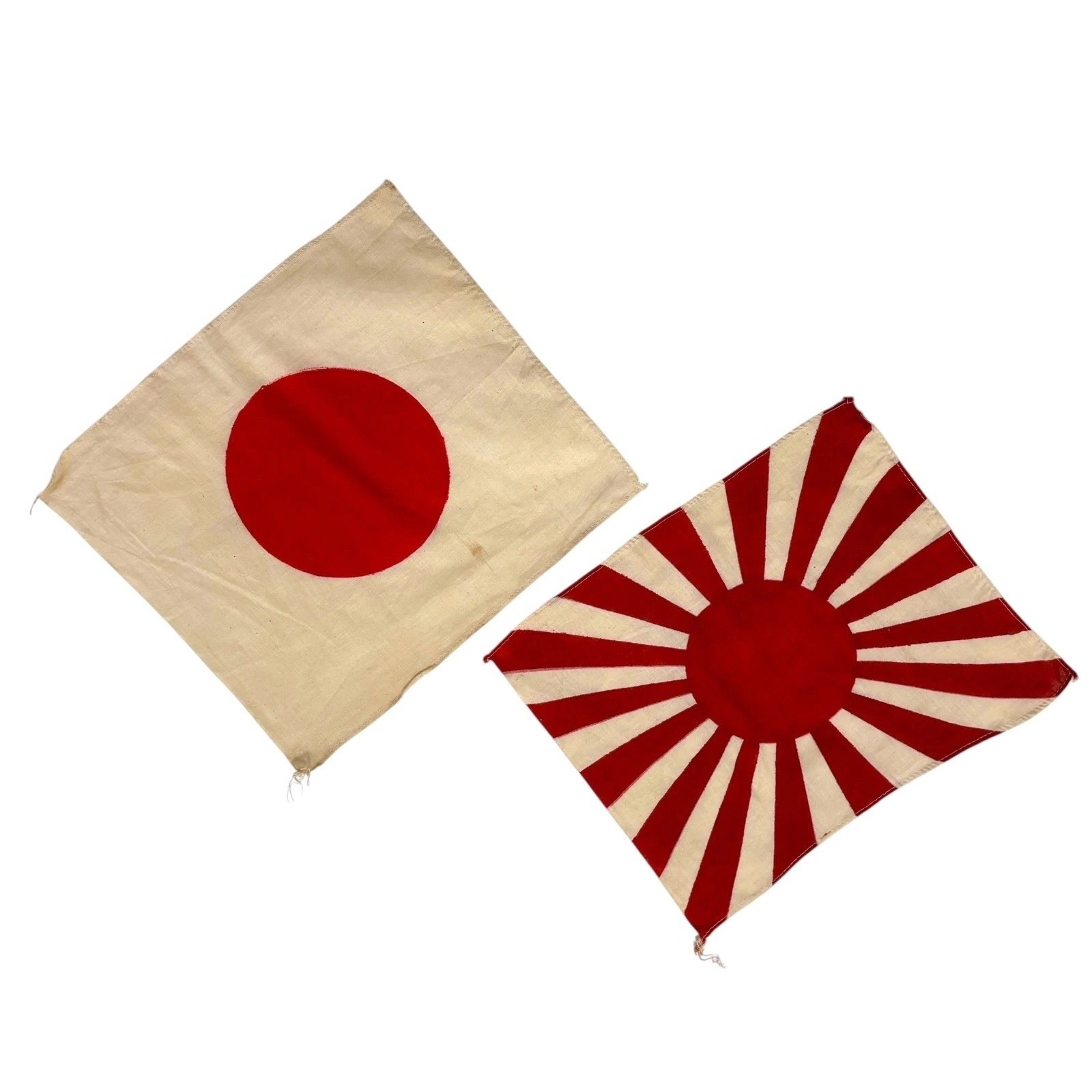 Vintage 1940s WW2 Imperial Japanese Flag Lot Cotton 10x13 Army War Rising Sun