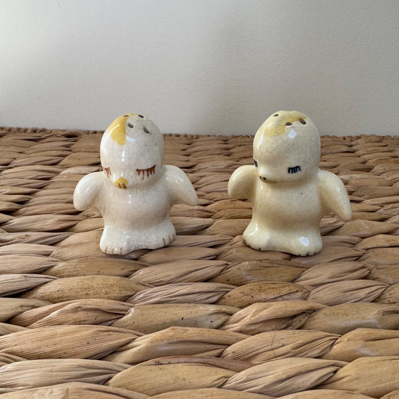 Vintage Baby Chicks Ceramic Salt & Pepper Shakers