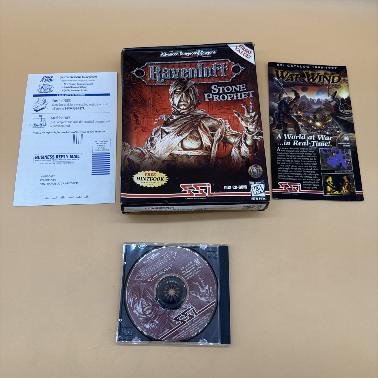 Advanced Dungeons and Dragons Ravenloft Stone Prophet CD DOS PC Big Box READ