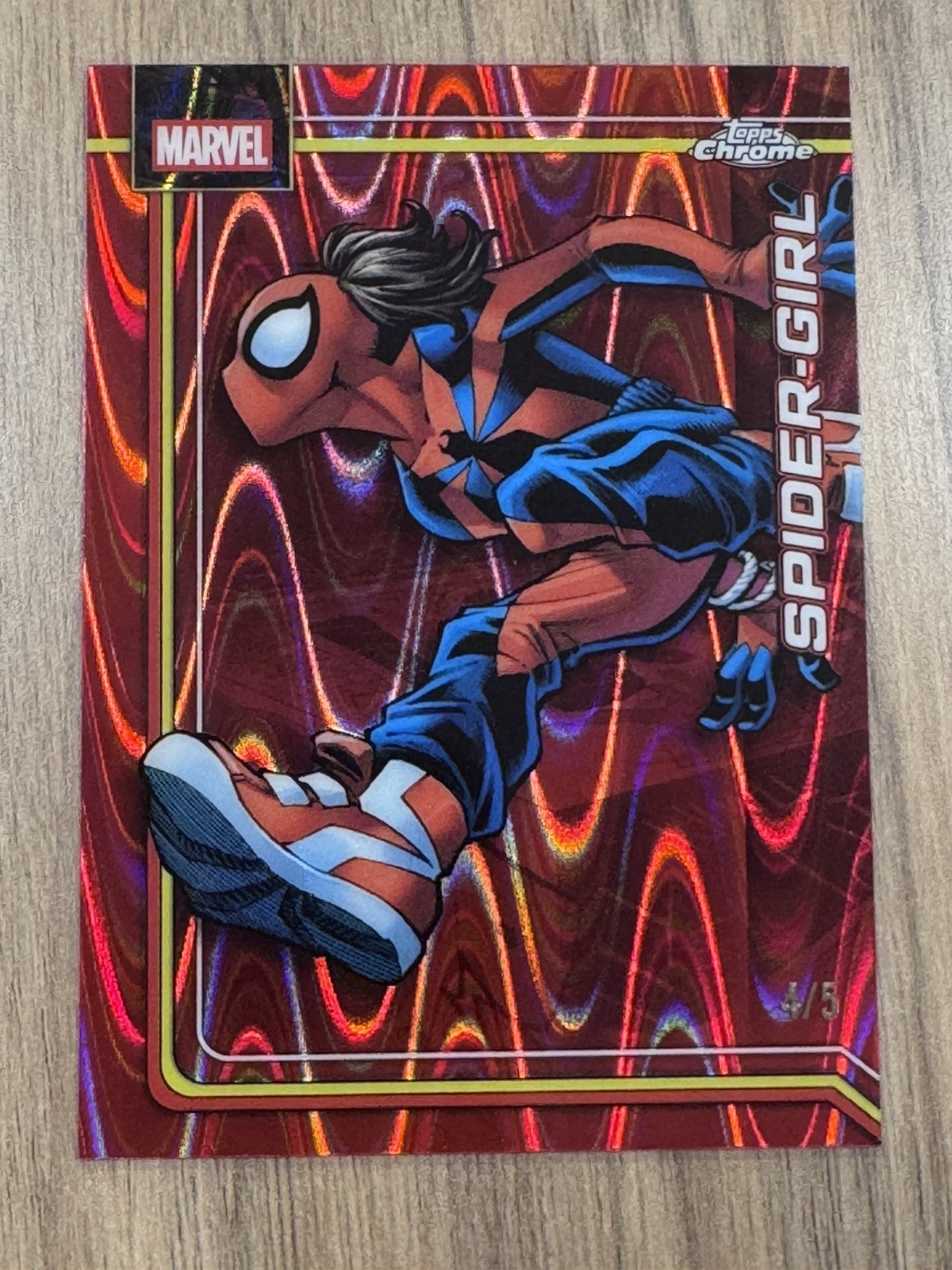 2026 Topps Chrome Marvel Spider-Girl RED WAVE REFRACTOR 4/5 RARE SSP #161