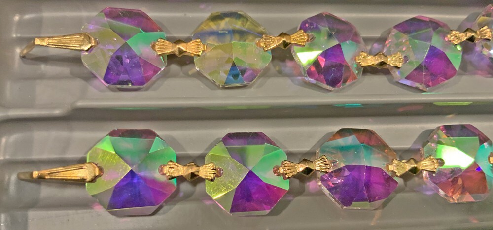 AB Asfour Crystal Octagon Garland Chain Gold Bowtie #1080 14mm | 22 Yards