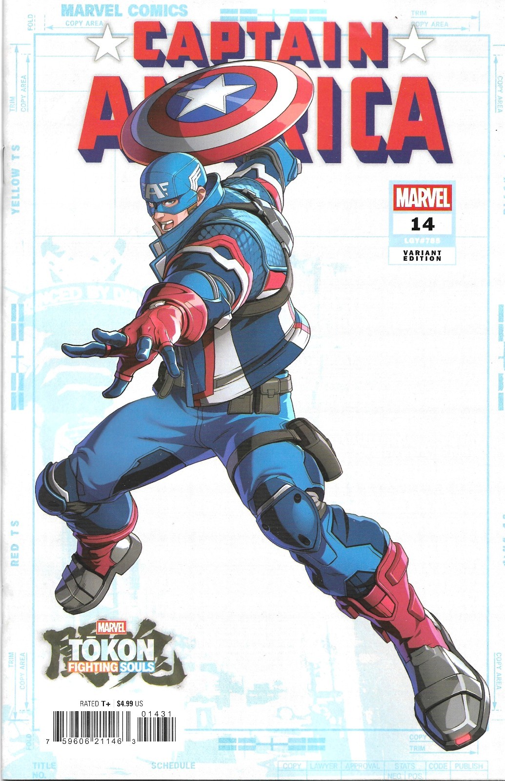 CAPTAIN AMERICA #14 MARVEL TOKON: FIGHTING SOULS VRNT(VF to VF+) (MARVEL 2026)