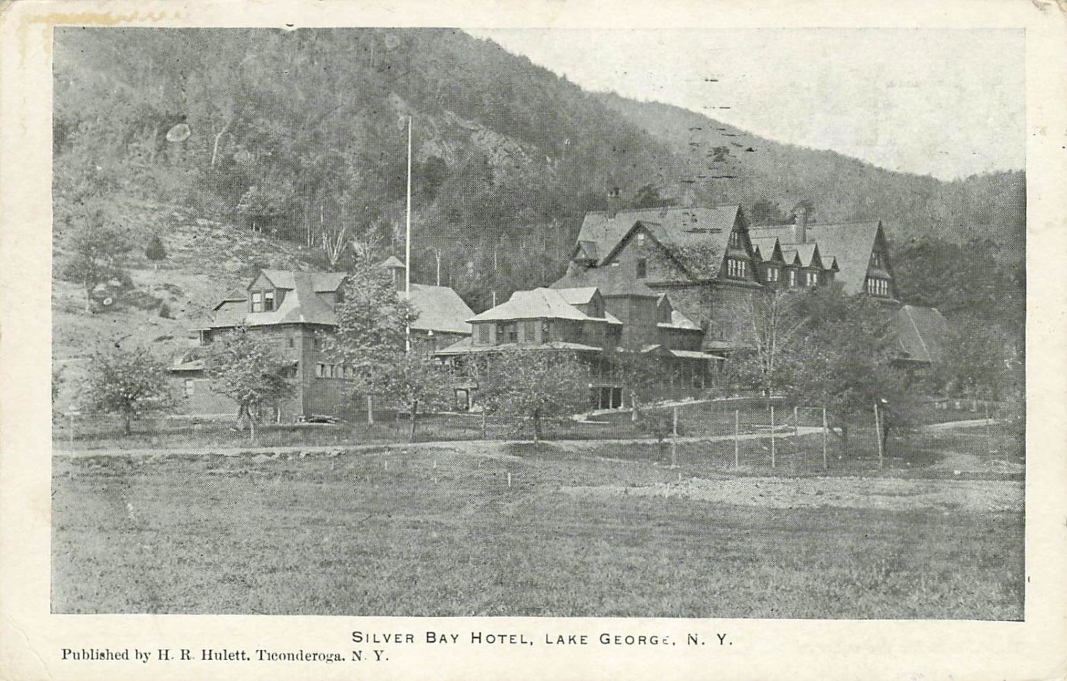 Silver Bay Hotel Lake George NY H. R. Hulett  Postcard 1930s