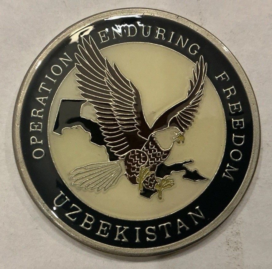 AUTHENTIC CAMP STRONGHOLD FREEDOM UZBEKISTAN K2 2001-2005 RARE CHALLENGE COIN