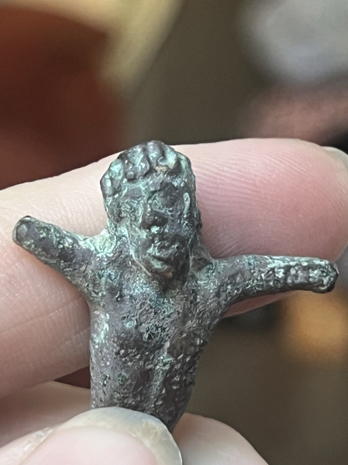 Early Excavated Bronze Corpus Christi Ancient Crucifix Cross Church Jesus