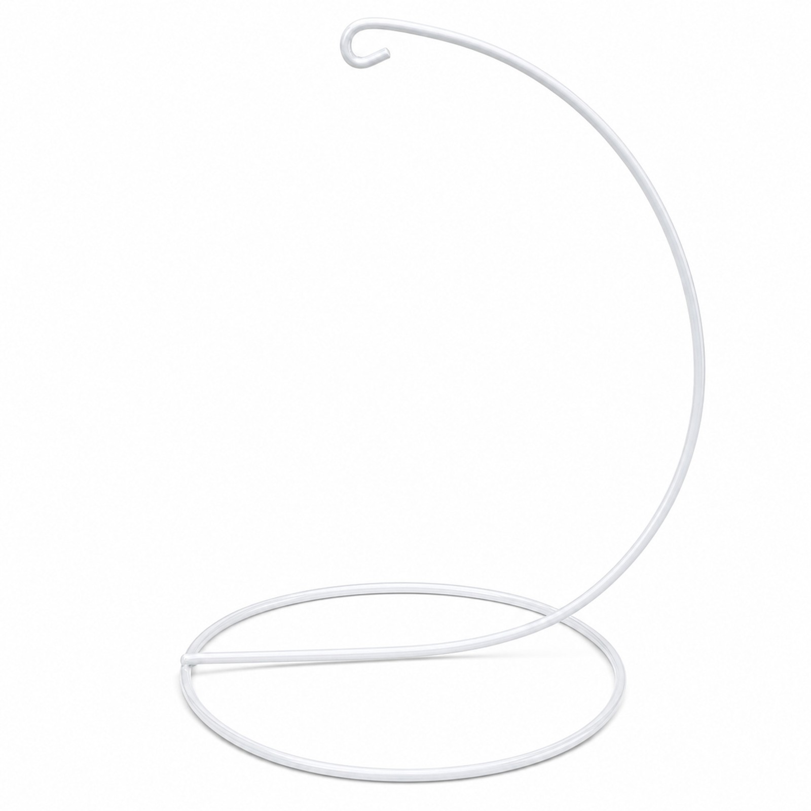 Open Frame White Painted Metal Ornament Display Stand 9.2 Inches