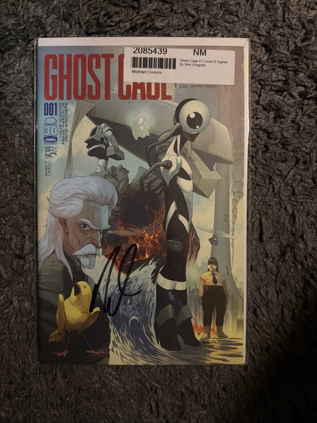 GHOST CAGE #1  COVER A SIGNED WITH COA NM. UNREAD 