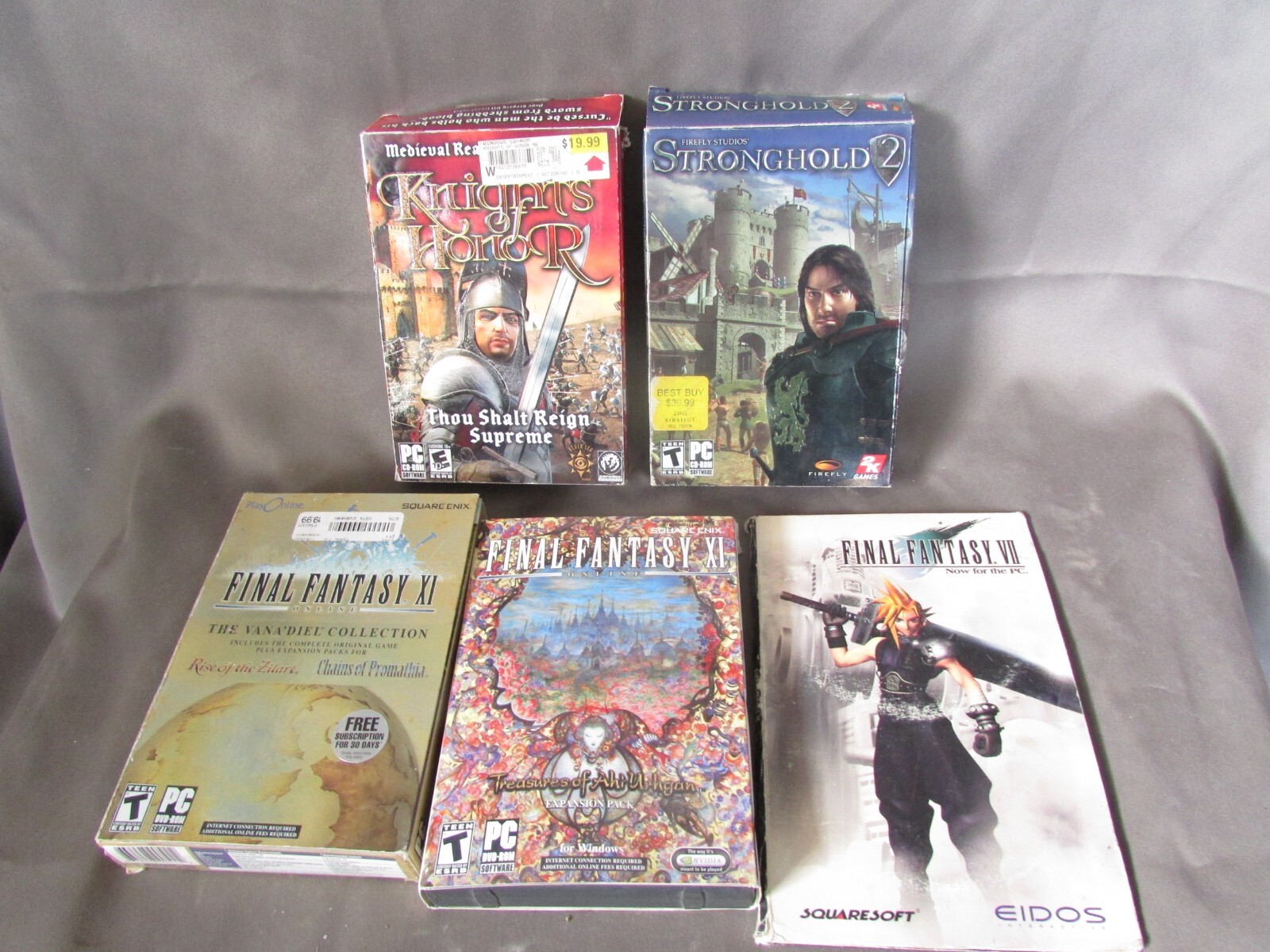 FINAL FANTASY XI VII STRONGHOLD KNIGHTS OF HONOR  PC GAMES LOT 4 T5