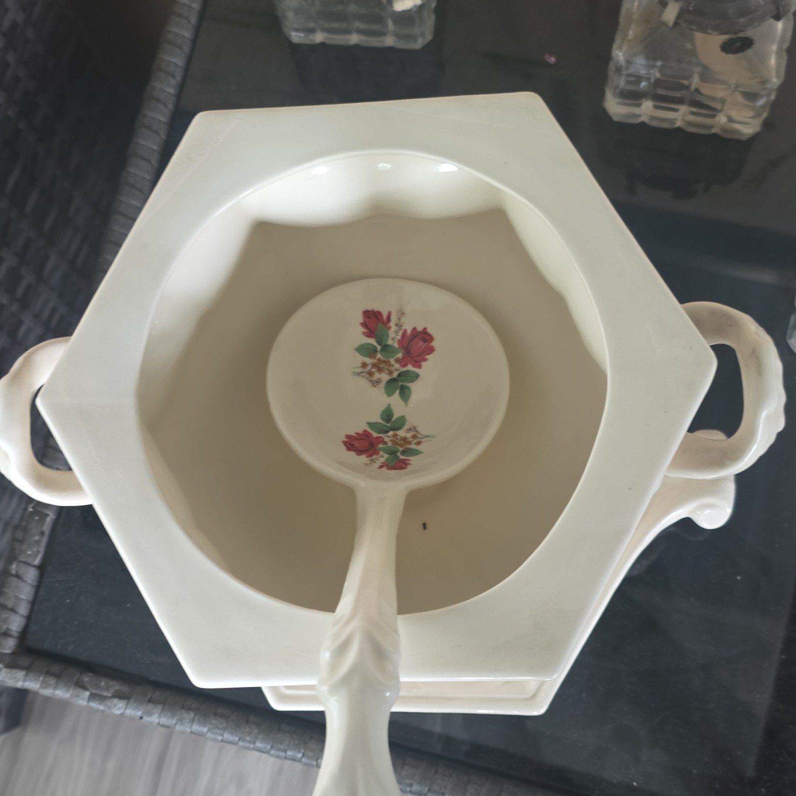 Rare Beautiful Vintage 1976 Duncan Enterprises Ceramic Soup Tureen Set of 4