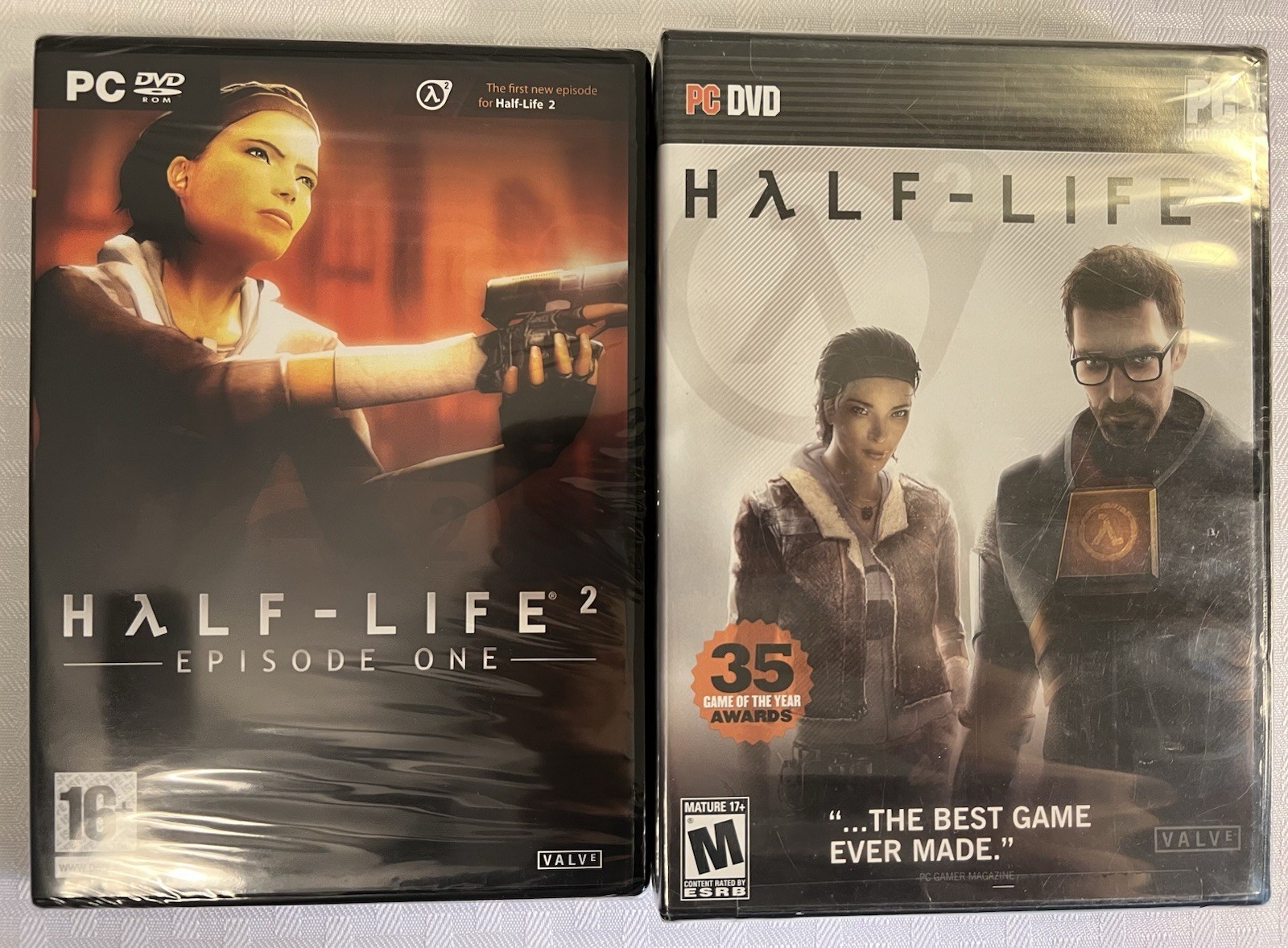 Half-Life 2 + Episode One PC DVD-ROM Windows Video Game, both Factory Sealed