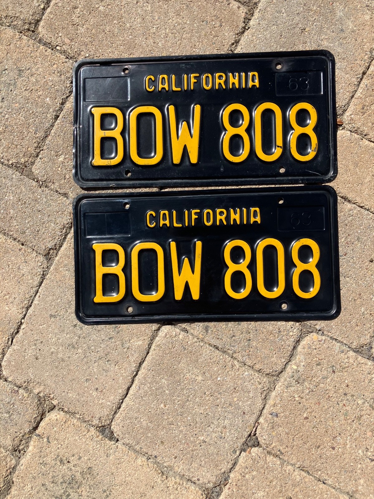 1963-1969 CALIFORNIA LICENSE PLATE PAIR DMV CLEAR/YOM VERY GOOD
