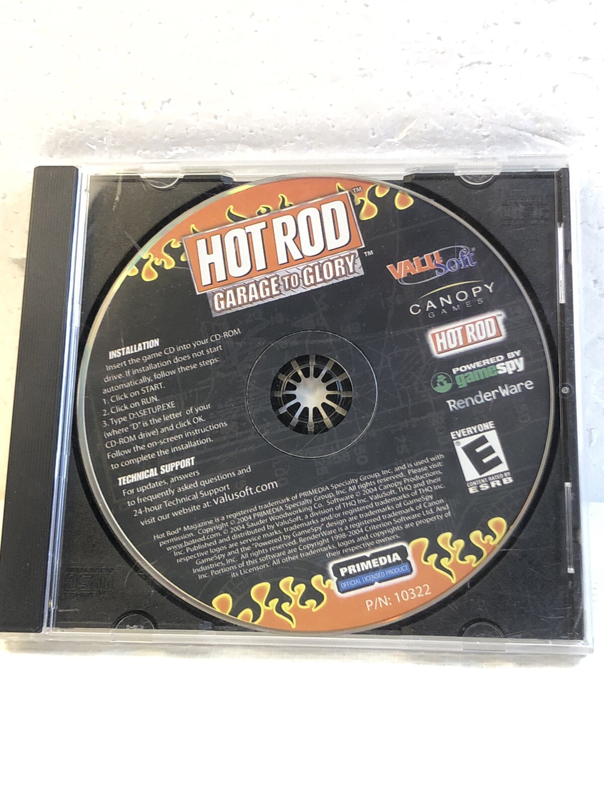Hot Rod Garage to Glory Game PC CDROM 2004 THQ Canopy Valu Soft Primedia Windows