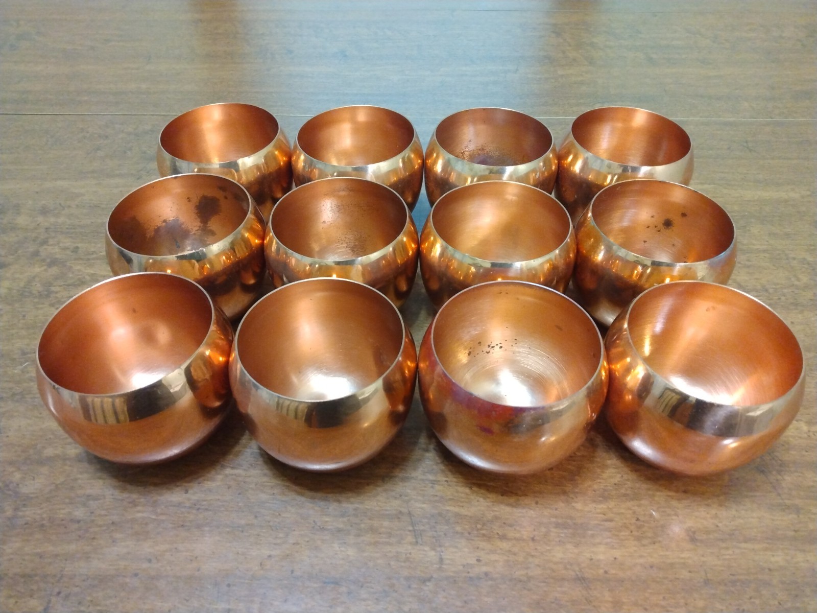 Vintage Lot of Coppercraft Guild Copper Drinking Cups or Tumblers MCM Autumnal