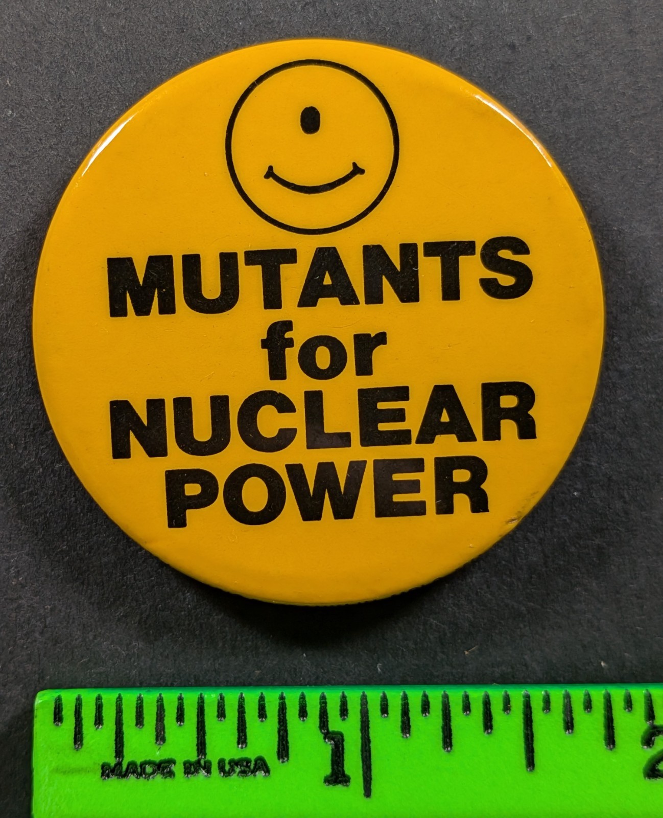 Vintage One Eye'd Mutant for Nuclear Power Pinback Pin