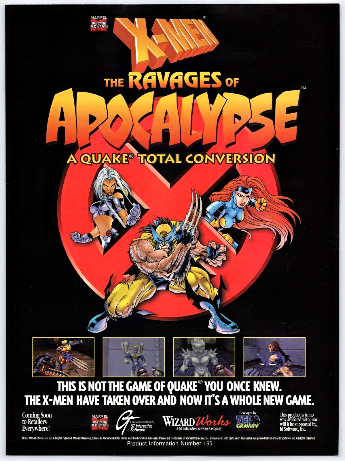 Vintage Print Ad 1997 X Men Ravages Of Apocalypse PC Original Promo Poster Art