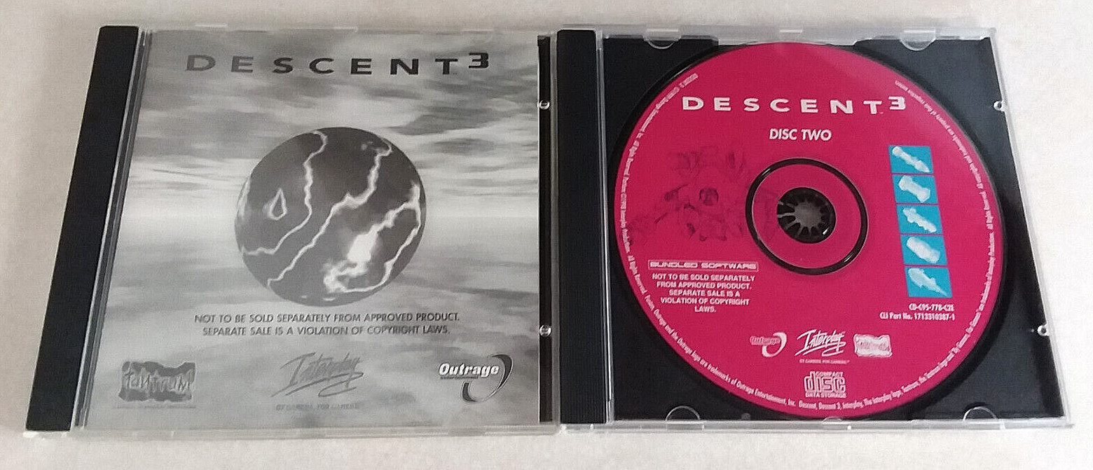 DESCENT 3 PC CD-ROM GAME 1999 OUTRAGE 2 DISCS