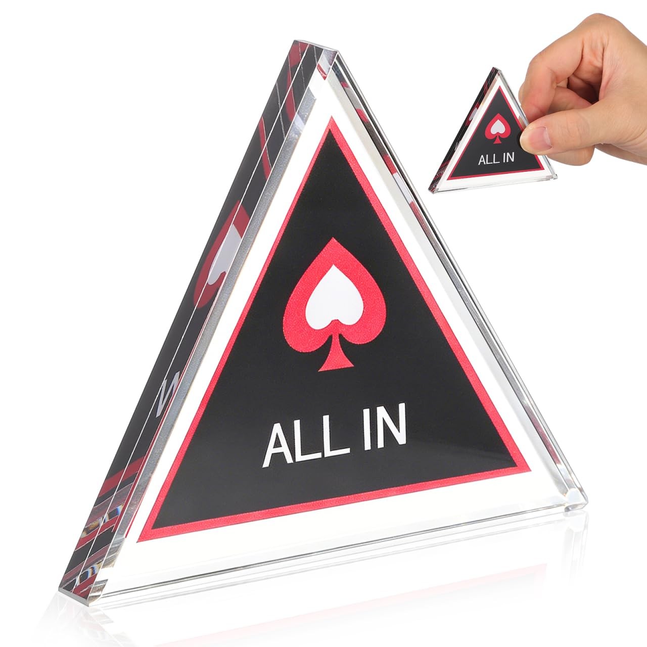 2pcs All in Chip Buttons, Triangle Poker Dealer Button, Double Layer Poker Ch