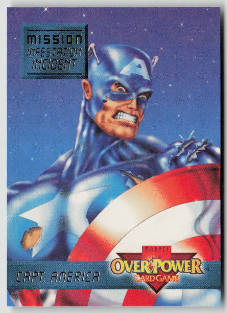 Marvel OverPower Mission Infestation Incident Captain America Card 3 of 7 1995
