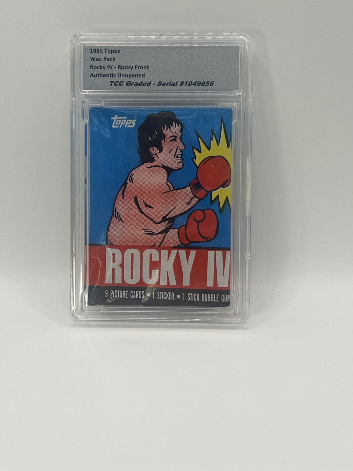 1985 Topps Rocky IV 4 Wax Pack Rocky Front Authentic Unopened Encapsulated