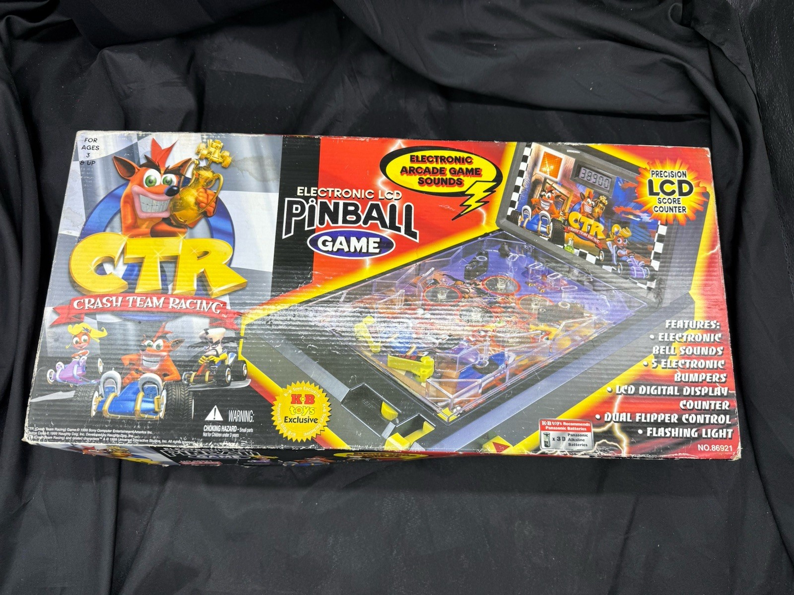 Crash Bandicoot CTR Team Racing Electronic Pinball Machine Tabletop Game 1999