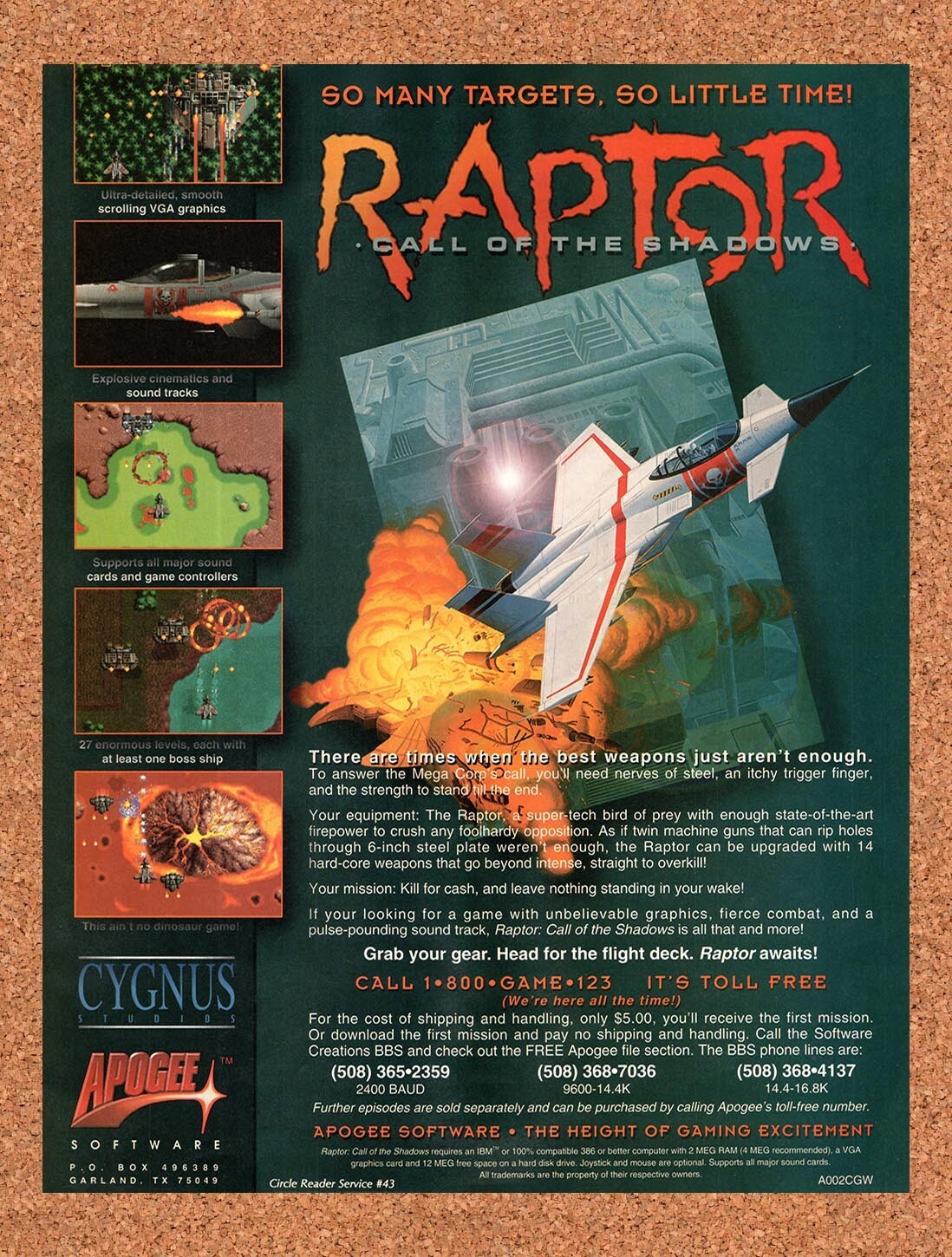 1993 Raptor Call Of The Shadows IBM Original Advertisement / Retro Wall Art v1