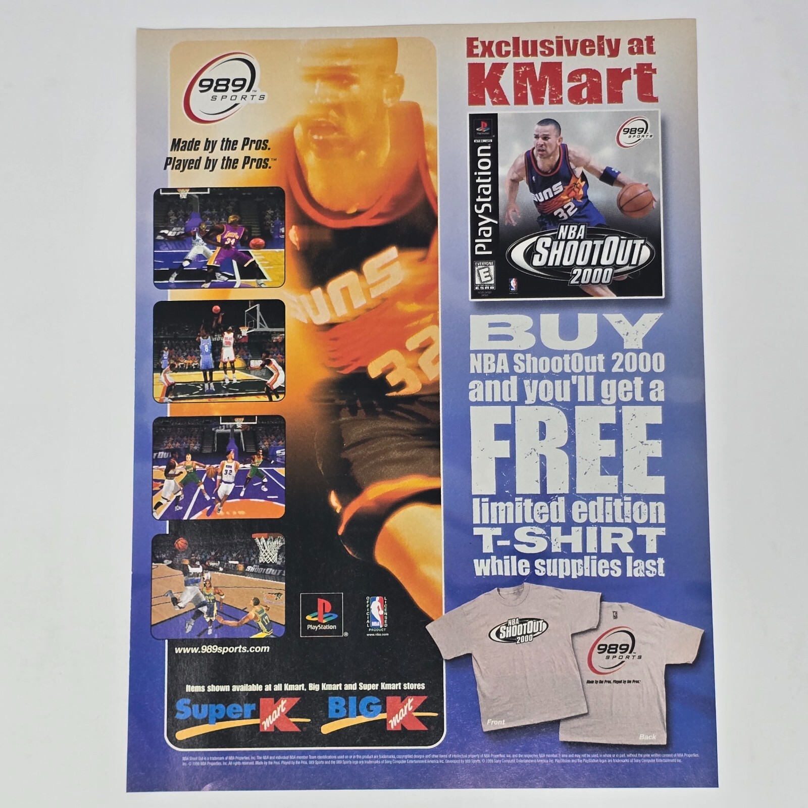 NBA ShootOut 2000 Sony PlayStation 1 PS1 Jason Kidd Print Ad/Poster Promo Art