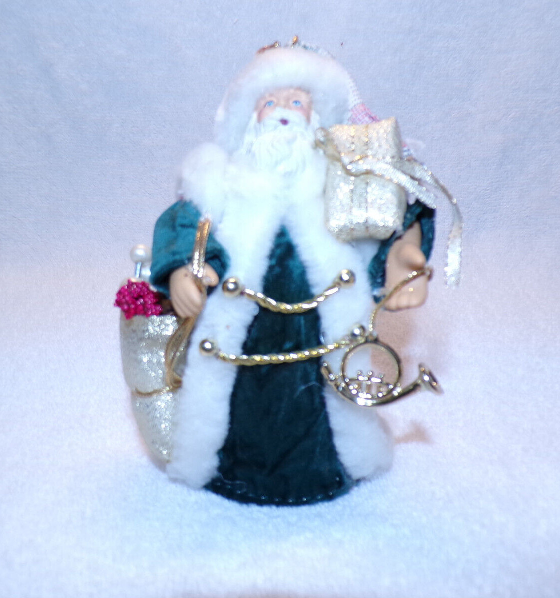 Vintage Santa Claus With Horn & Bag of Goodies  6\