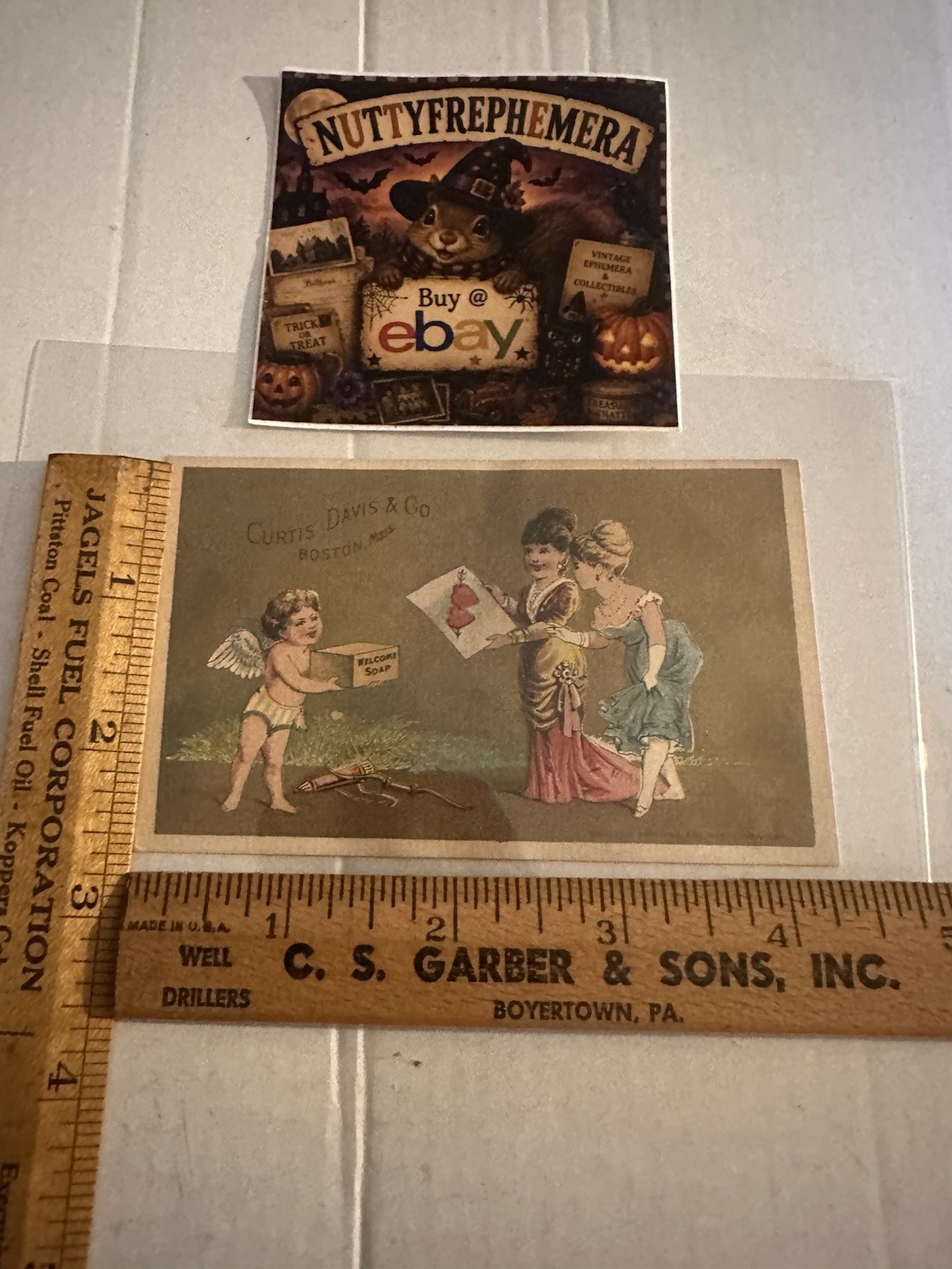 1870\'s-80\'s Curtis Davis & Co Soap Five Points NY Cupid Lovely Ladies Hearts