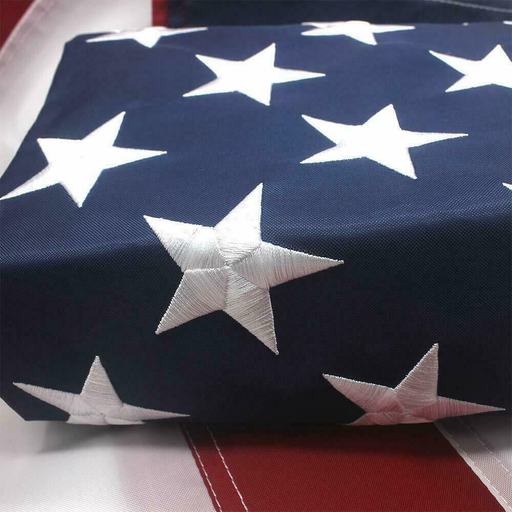 American Outdoor USA Flag 8x12 Ft UV Protected Embroidered Stars Sewn Stripes US