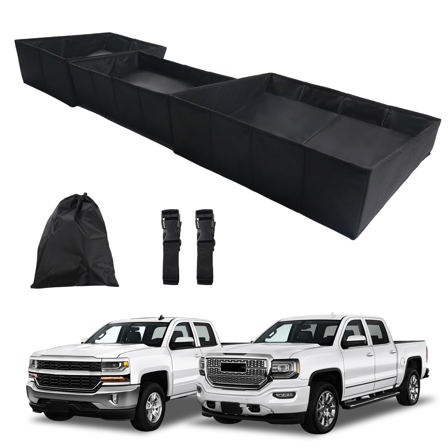 Foldable Under Seat Storage Box for 2014-2018 Chevrolet Silverado/GMC Sierra ...
