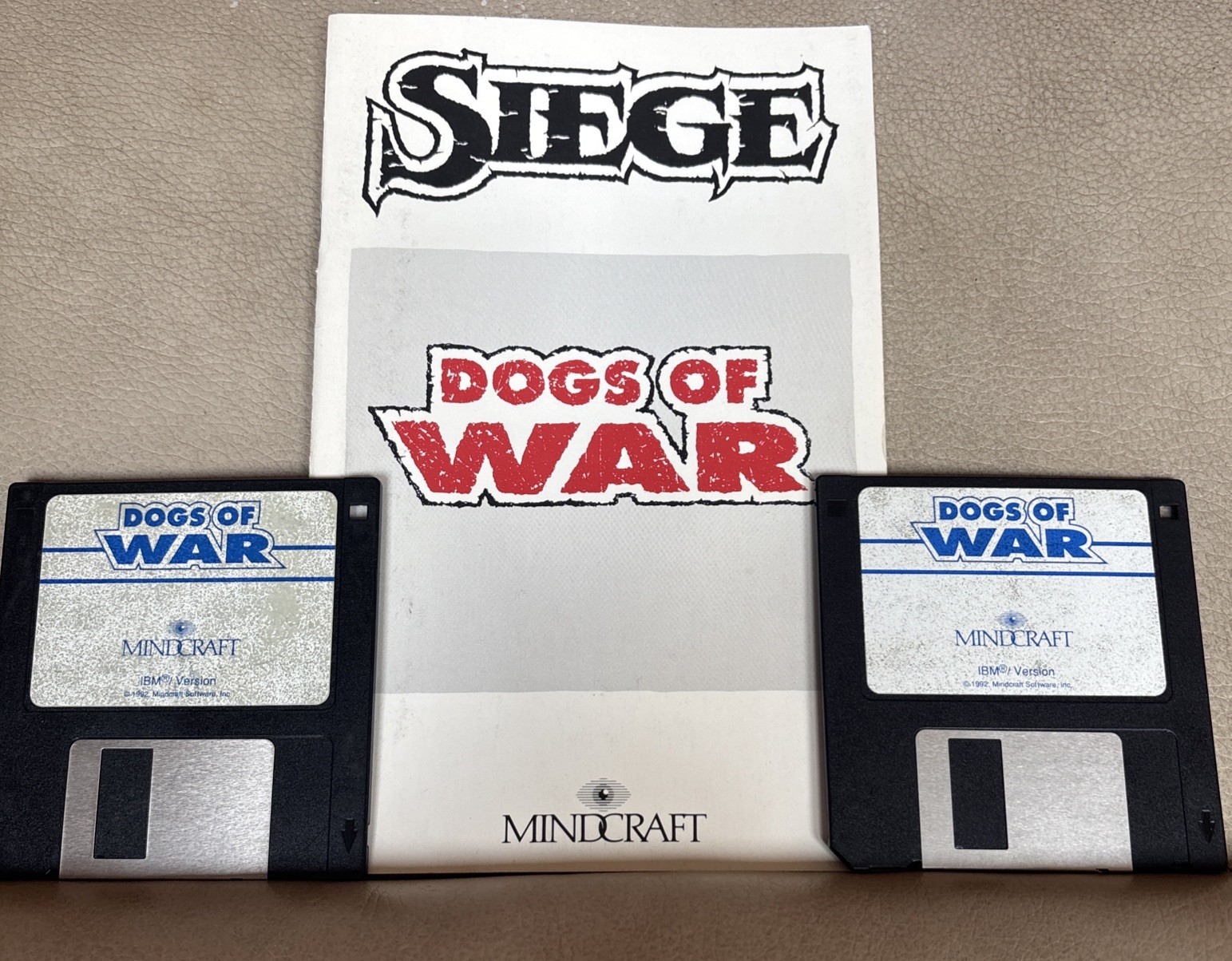 Vintage Computer Game Siege Dogs Of War 1992 IBM Disk Set With Manual