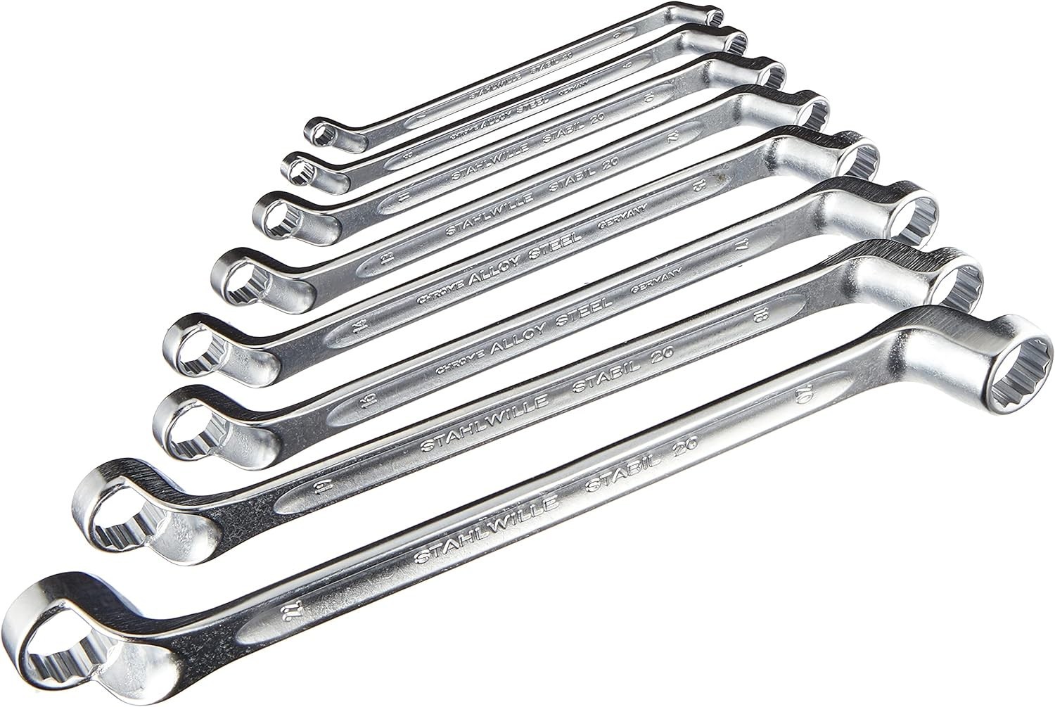 Stahwhile 96410405 Double Ended Ring Wrenches (Spanners) with Offset Heads, M...