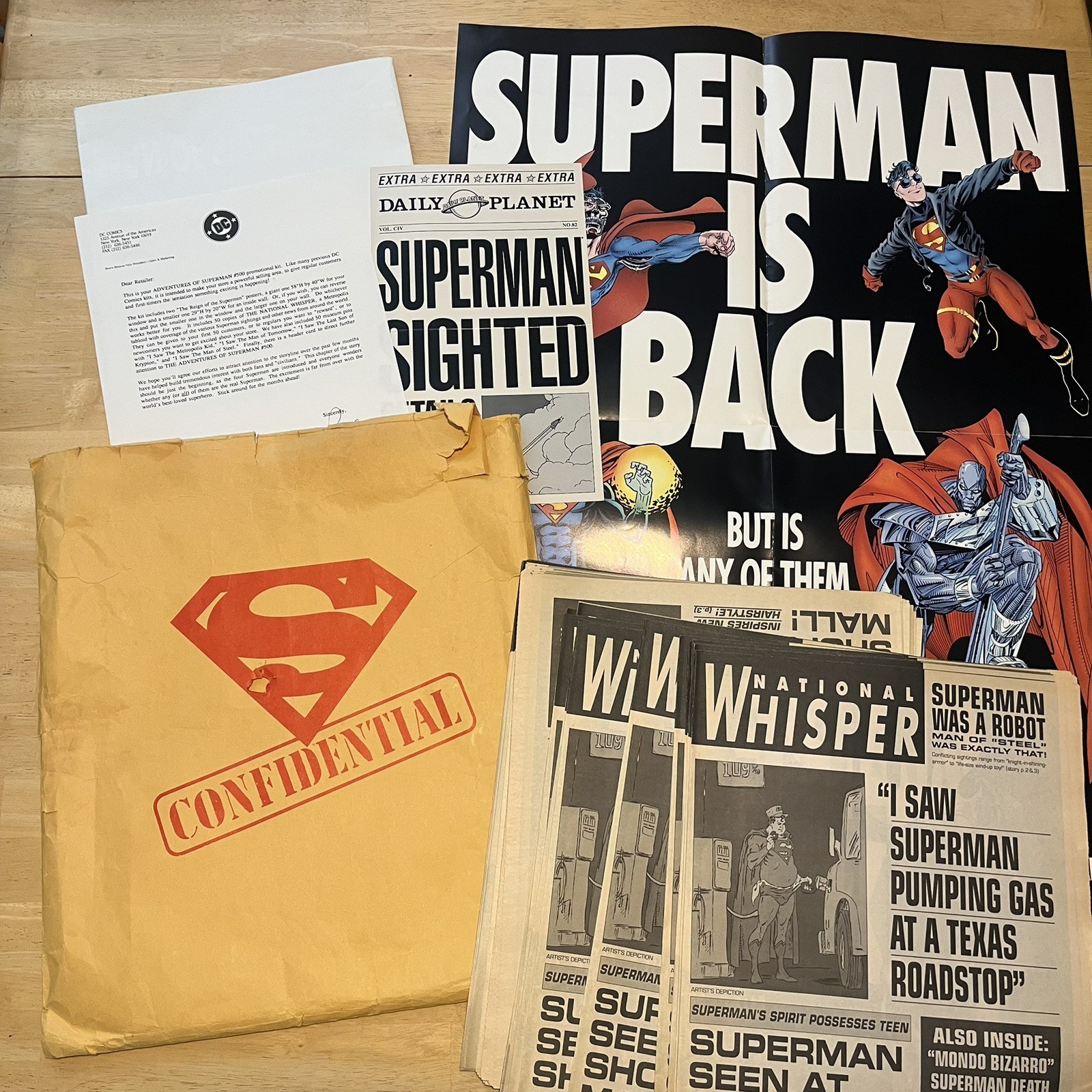RARE DC COMICS 1993 RETURN OF SUPERMAN PROMOTIONAL RETAIL KIT