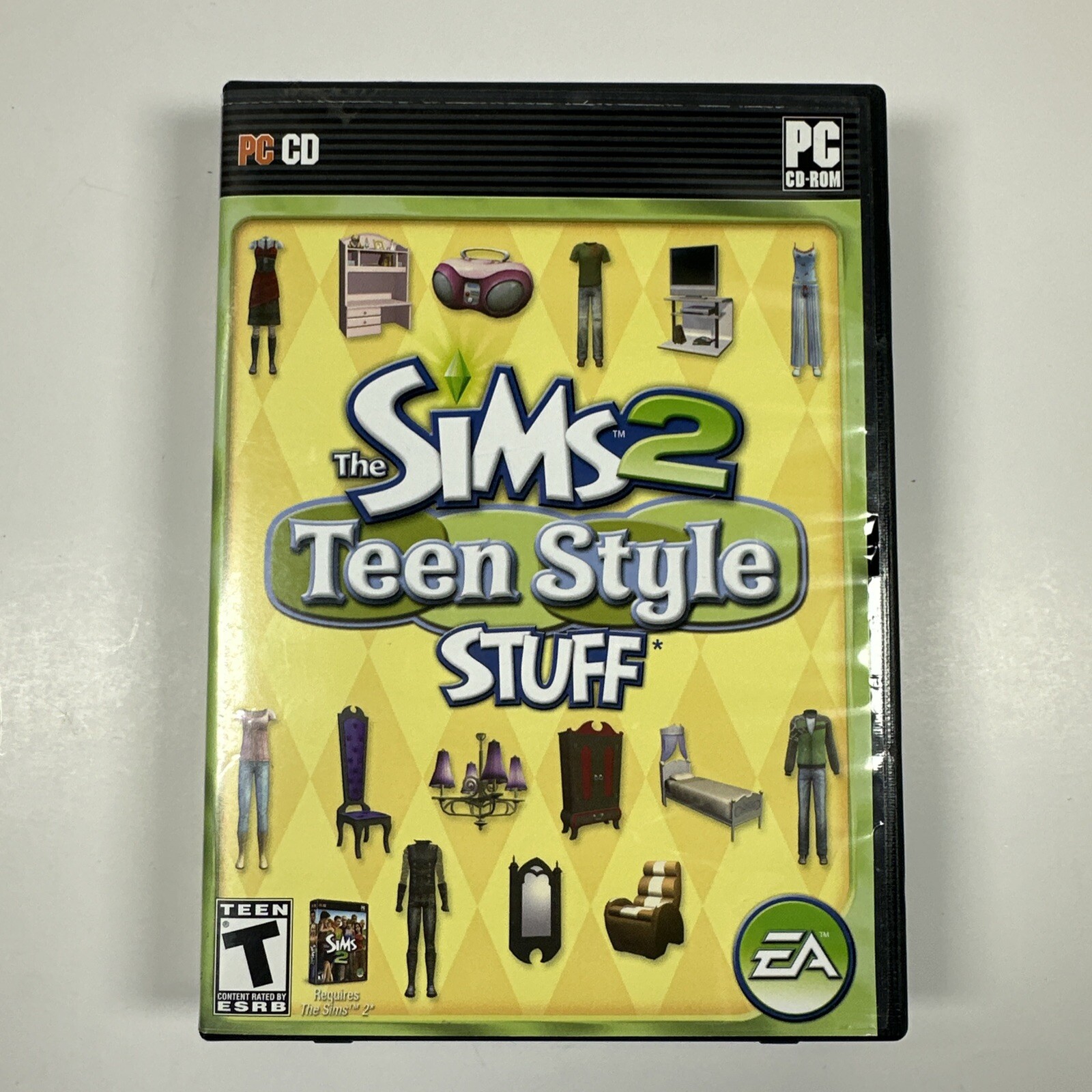 Sims 2: Teen Style Stuff (PC, 2007, DISC IN GREAT CONDITION, MANUAL INCLUDED)