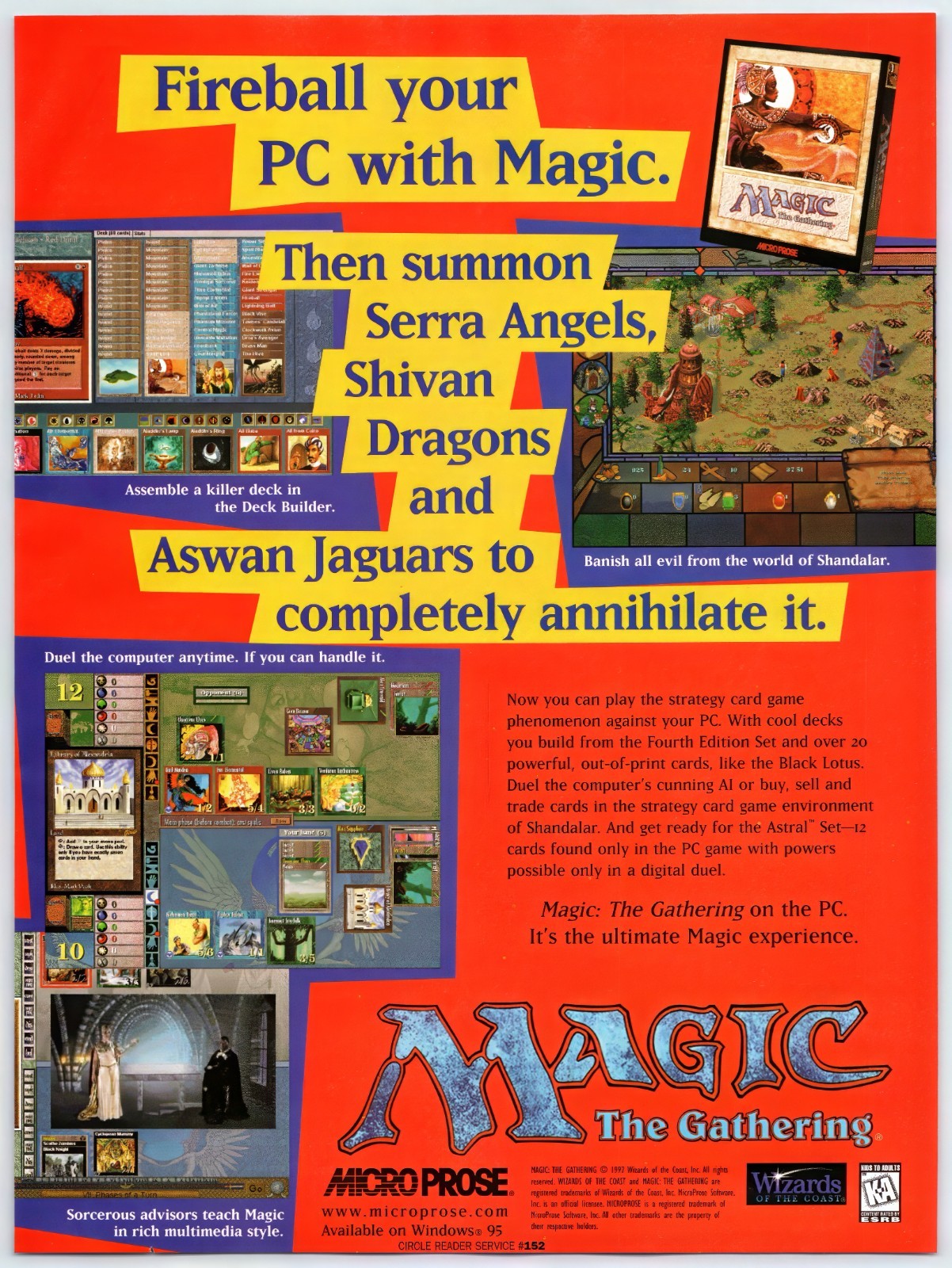 Magic The Gathering Microprose PC Game -  Original Vintage Ad - Promo Art 1999