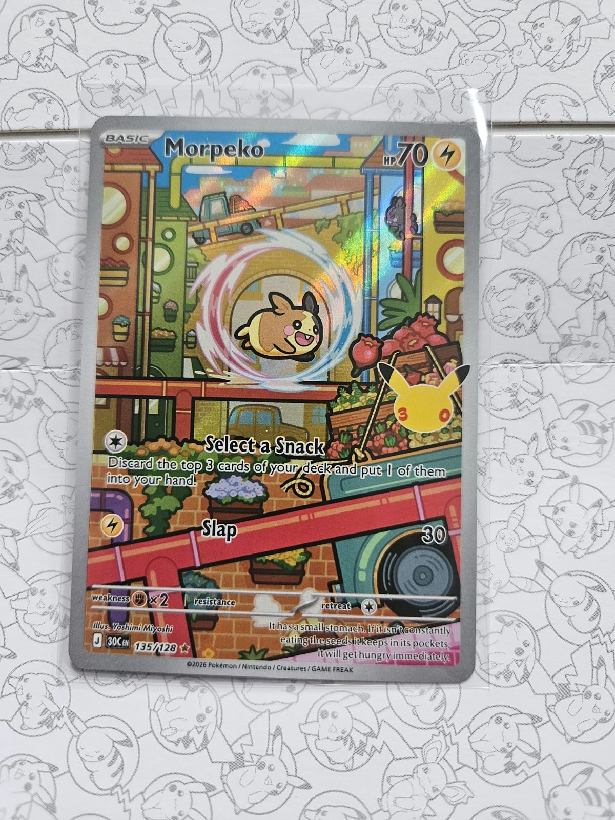 Morpeko 135/128 Illustration Rare 30th Anniversary TCG Card - English 70HP