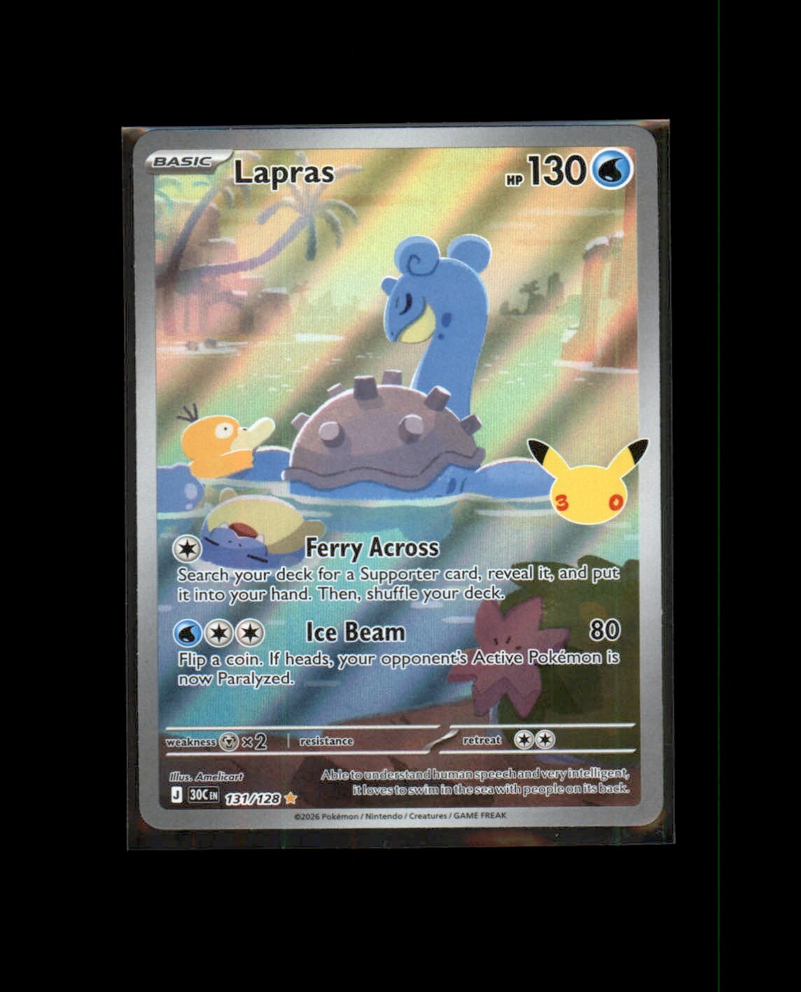 Lapras 131/128 30th Celebration 2026 Holo NM